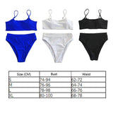 High Waist Solid Color 2pc Bikini