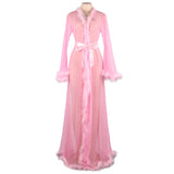 Long Sheer Fur Sleeve Robe