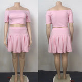 Casual Crop Top & Mini Skirt 2PC set