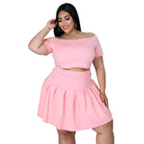 Casual Crop Top & Mini Skirt 2PC set