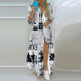 Newspaper Letter Print Maxi Dress