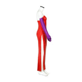 Jessica Rabbit Dress High Split Red Sequined Dresses with Purple Gloves Costume