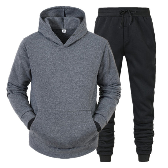 Male Hoodies+Pants Fleece Tracksuits