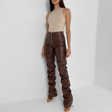 PU Faux Leather Pencil Pants