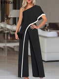 Wide Leg One Shoulder Jumpsuit-PS