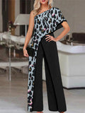 Wide Leg One Shoulder Jumpsuit-PS