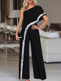 Wide Leg One Shoulder Jumpsuit-PS