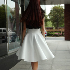 High Waist Knee Length Skirt