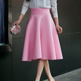 High Waist Knee Length Skirt