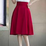 High Waist Knee Length Skirt