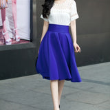 High Waist Knee Length Skirt