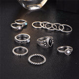 Vintage Punk Midi Rings Set