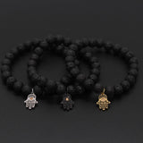 Poshfeel Lava Stone Beaded Bracelet Energy Stone