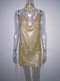 Bonnie Forest Sparkle Open Back Side Split Sequins Dress