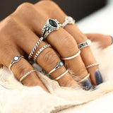 Vintage Punk Midi Rings Set