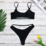 Low Waist Hollow Out 2pc Swimsuit