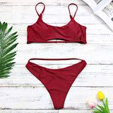 Low Waist Hollow Out 2pc Swimsuit