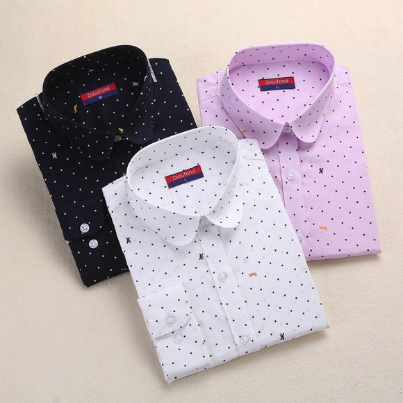 Dioufond-Polka Dot Blouses