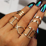 5Pcs Classic Geometrical Ring Set