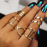 5Pcs Classic Geometrical Ring Set