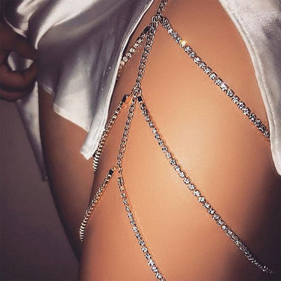 Multi-layer Crystal Thigh Leg Body Chain