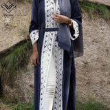 Lace Kaftan Long Dress Robe