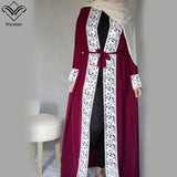 Lace Kaftan Long Dress Robe