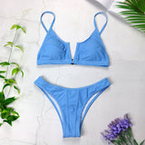 V Neck Bikini 2pc Swimsuit