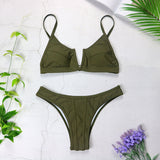 V Neck Bikini 2pc Swimsuit