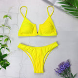 V Neck Bikini 2pc Swimsuit