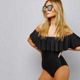 Off The Shoulder Ruffle Monokini Swimsuit