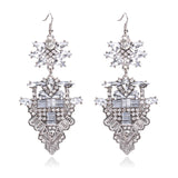 Ztech Rhinestones Water Drop Crystal Geometric Vintage Earrings