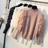 Ruffled Collar Knitted Sweater