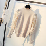 Ruffled Collar Knitted Sweater