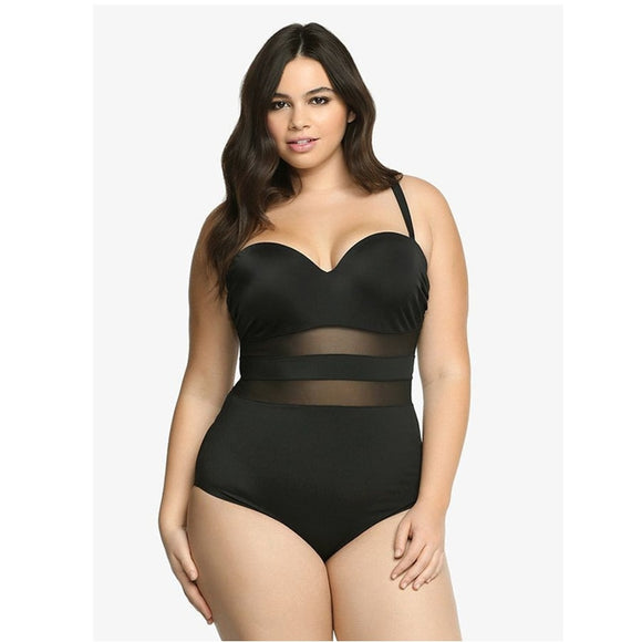 Mesh Heart-shape 1pc Swimsuit-PS