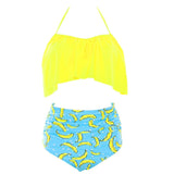 African Print High Waist Bikini Swimsuit-PS