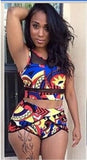 African Print High Waist Bikini Swimsuit-PS