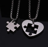 Poshfeel 2pcs Half Couples Necklace Stainless Steel Pendant Necklace