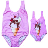 Family Matching Ice cream Baby Girl/Mommy Swimsuit