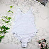 High Cut  Backless Thong 1pc Swimsuit