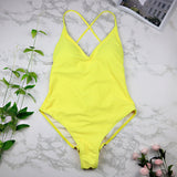 High Cut  Backless Thong 1pc Swimsuit