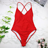 High Cut  Backless Thong 1pc Swimsuit