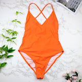 High Cut  Backless Thong 1pc Swimsuit