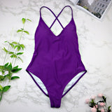 High Cut  Backless Thong 1pc Swimsuit