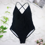 High Cut  Backless Thong 1pc Swimsuit