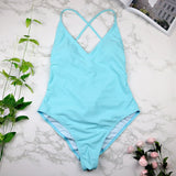 High Cut  Backless Thong 1pc Swimsuit