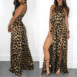 Leopard Print Loose Wide Leg Jumpsuit