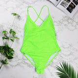 High Cut  Backless Thong 1pc Swimsuit