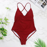 High Cut  Backless Thong 1pc Swimsuit