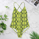 High Cut  Backless Thong 1pc Swimsuit